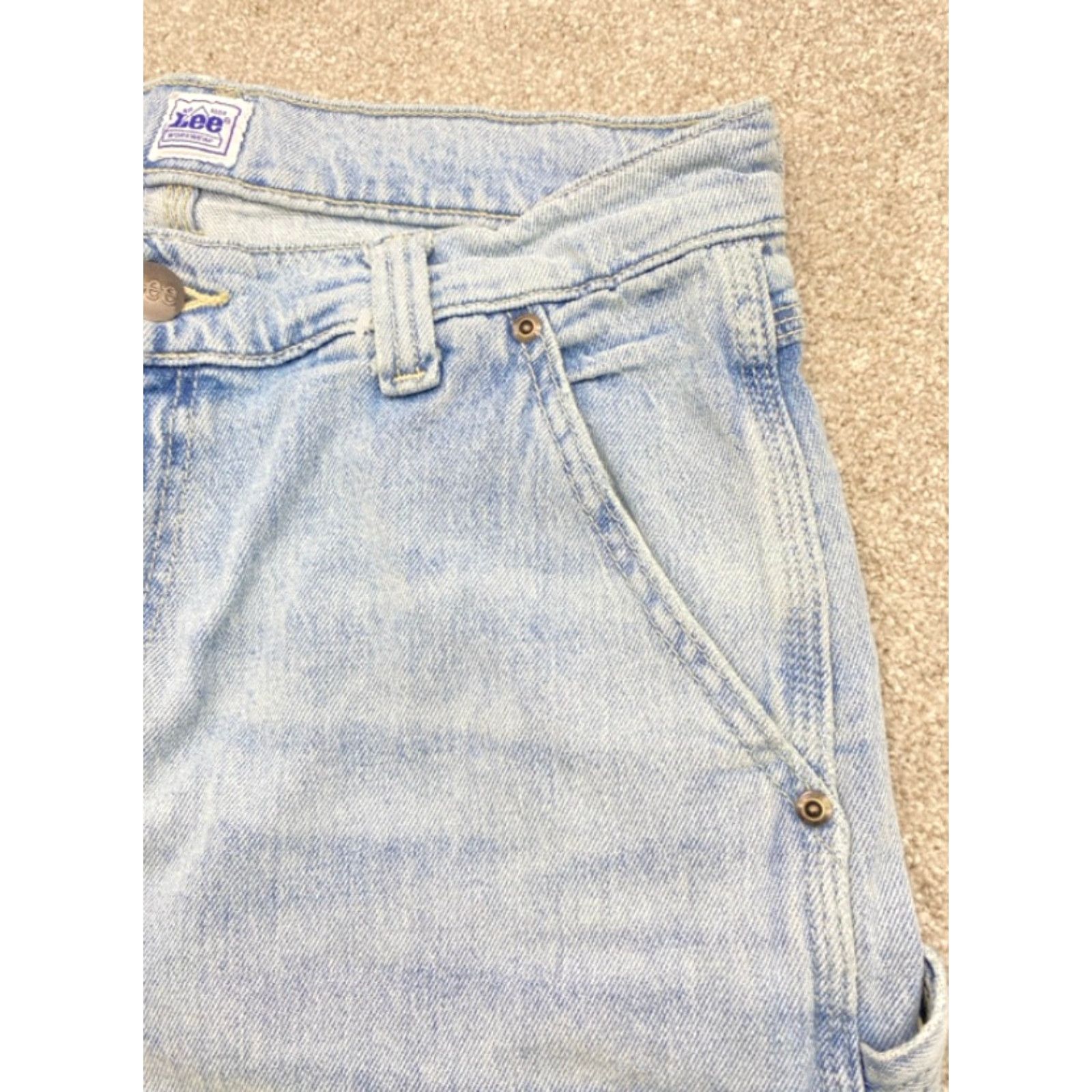 Lee VINTAGE Lee Legendary Jeans Men's 31x34 Workwear Loose Fit Carpenter Straight Leg Blue Cotton Denim 112339181 Mens Size US 31 - 3 Thumbnail