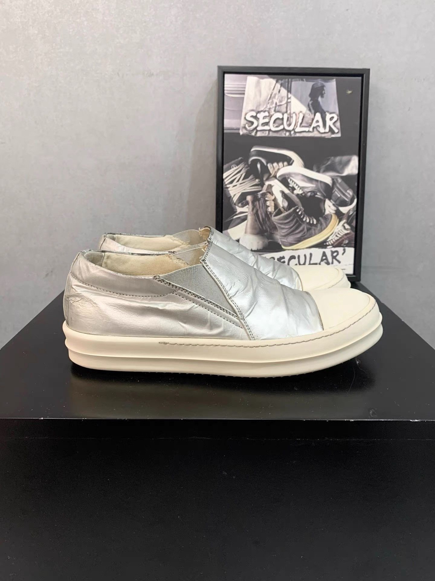 Rick Owens Rick Owens Silver Slip-On Shoes K34 Size US 7 / EU 40 - 4 Thumbnail