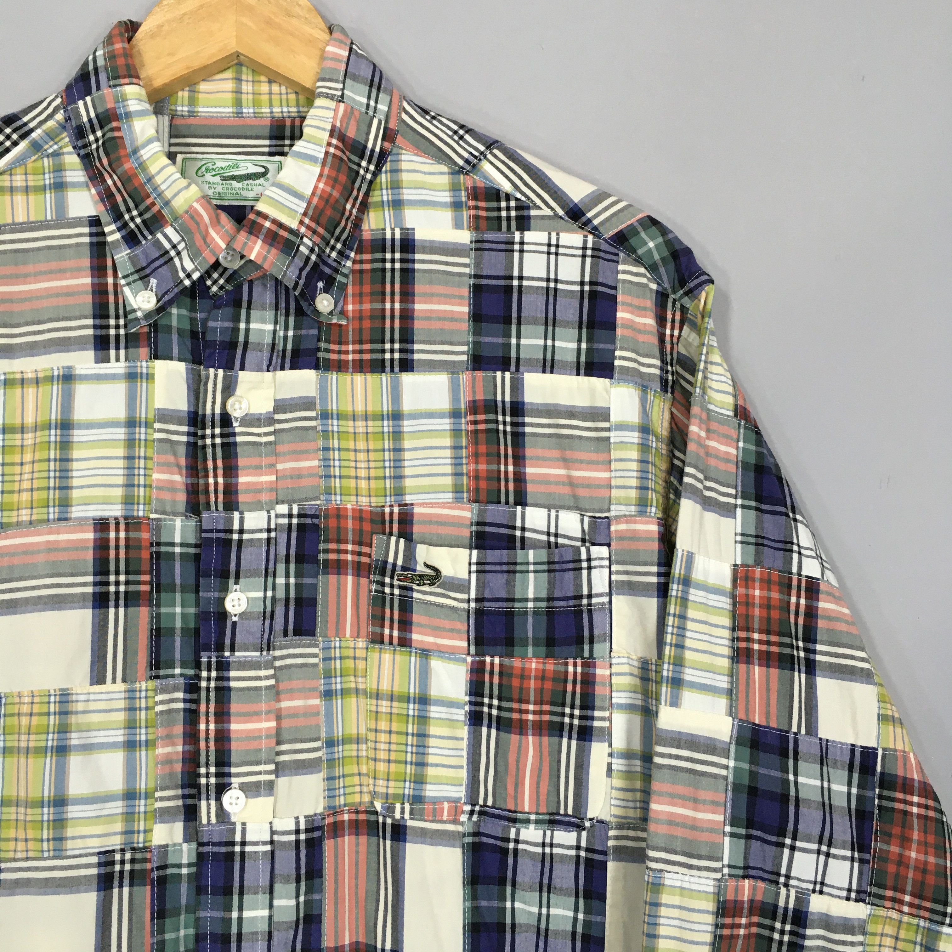 Flannel Vintage Crocodile Patchwork Checkered Rebuild Flannel Shirt Size US L / EU 52-54 / 3 - 2 Thumbnail