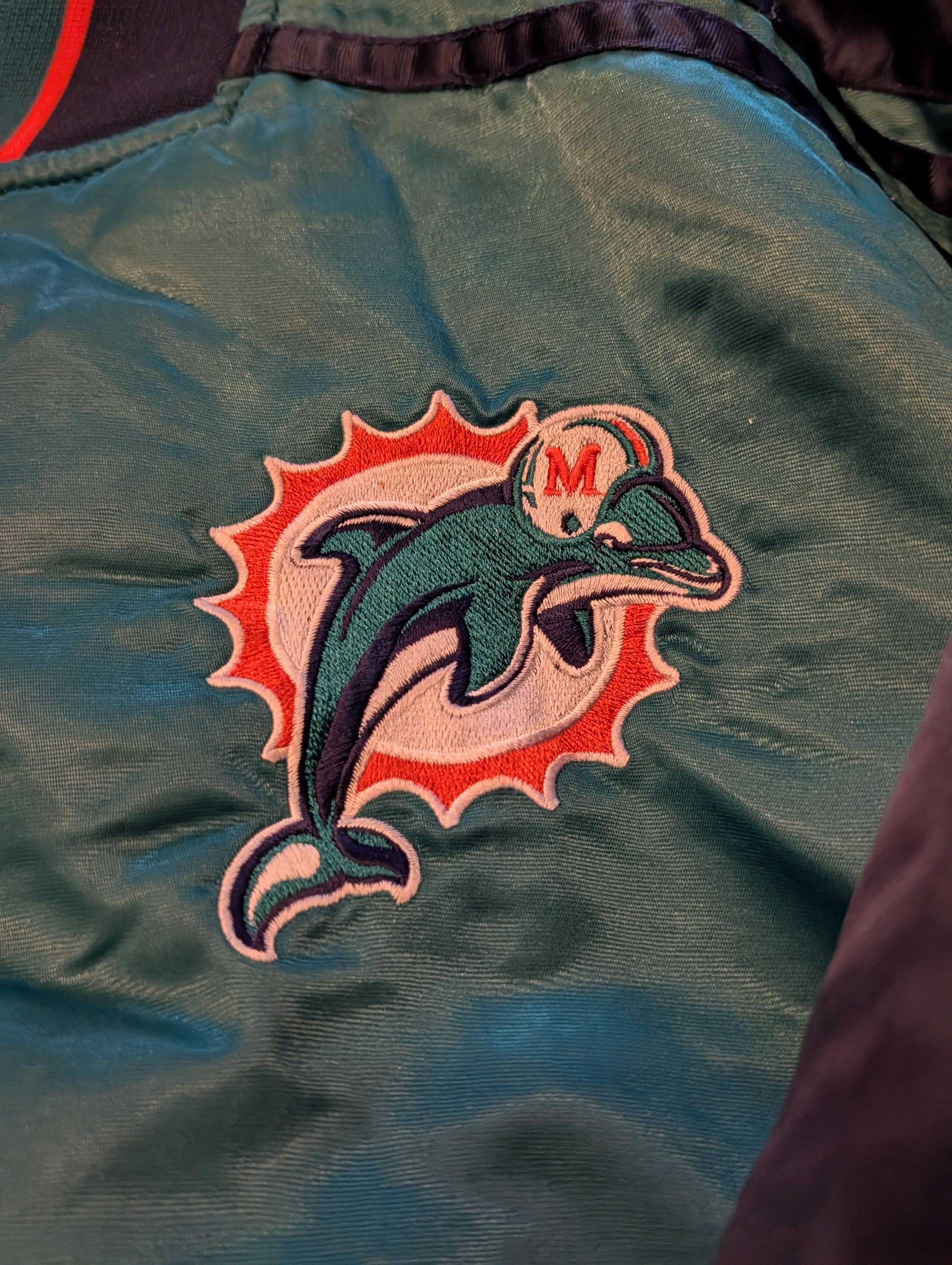 NFL Vintage 90's Starter Pro Line Miami Dolphins Satin Jacket Size US XL / EU 56 / 4 - 9 Thumbnail