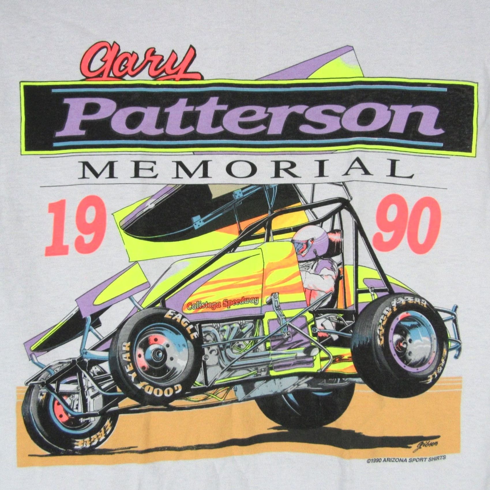 Vintage VINTAGE Gary Patterson NARC SPRINT CAR RACING T-Shirt M Gray Mens 90s Cotton Single Stitch Size US M / EU 48-50 / 2 - 5 Thumbnail