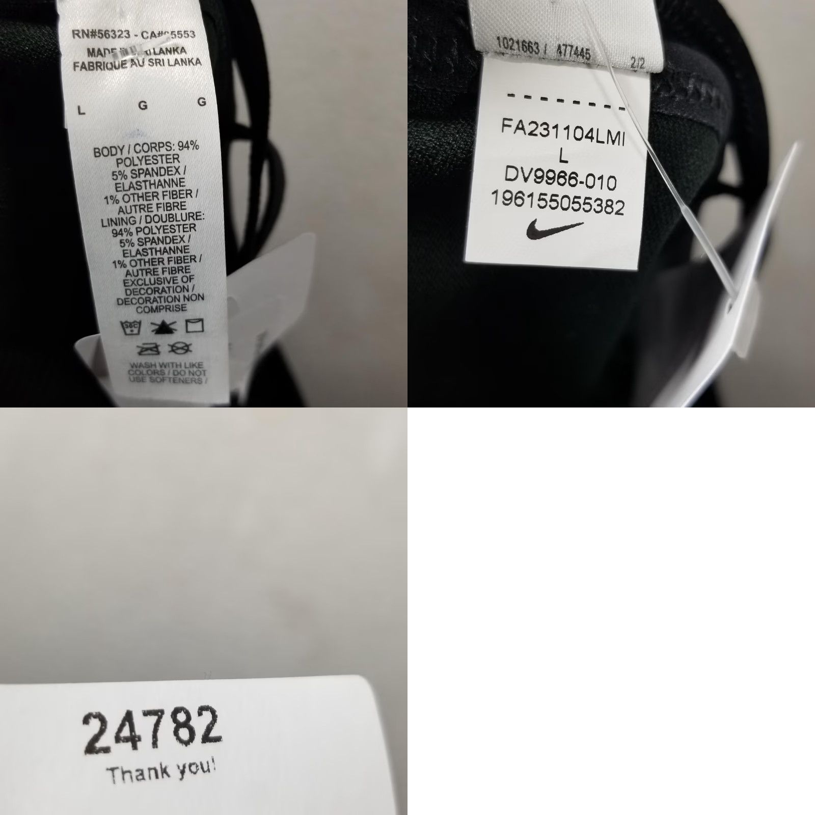 Nike Nike Sports Bra Womens Large Black Ribbed Crossback Swoosh DV9986-010 Size ONE SIZE - 8 Thumbnail