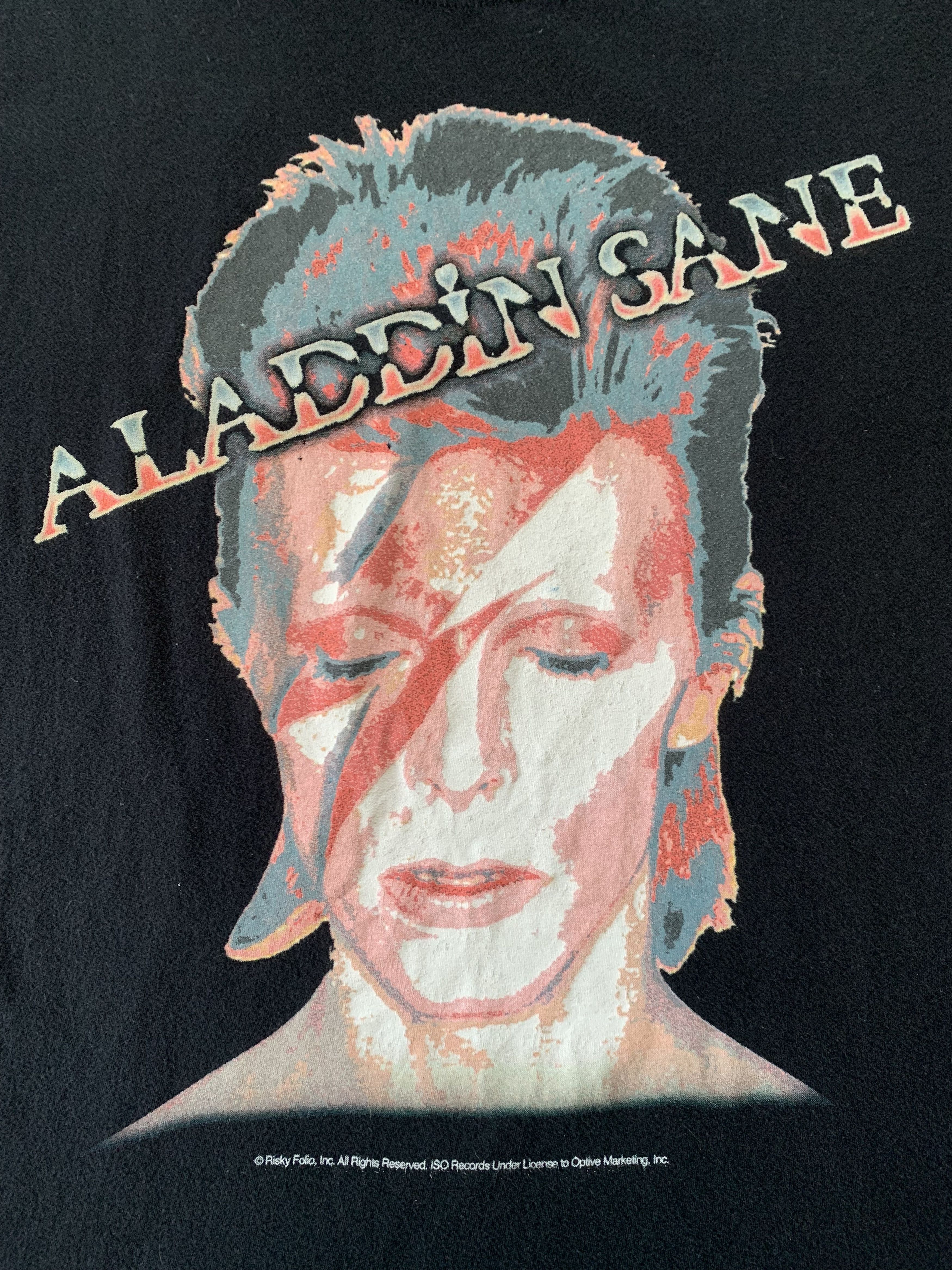 Band Tees × Vintage David Bowie Black Cotton Big Print T-Shirt Size US L / EU 52-54 / 3 - 4 Thumbnail