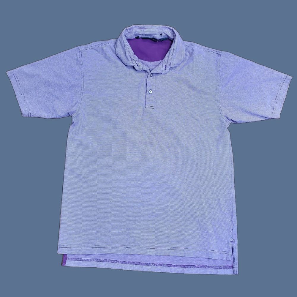 Vintage Bobby Jones Polo Shirt Mens M Purple Striped Golf Performance Stretch Shirt Size US M / EU 48-50 / 2 - 1 Thumbnail