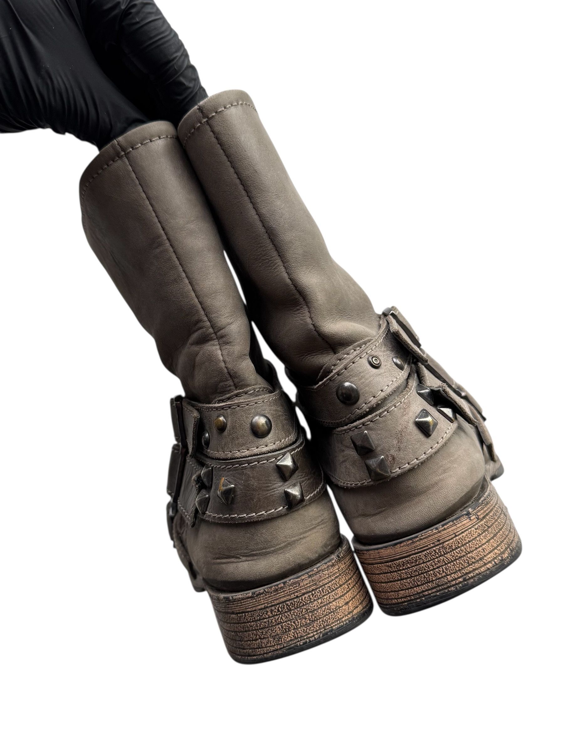 Other Vintage Leather Boots With Belted M42(E26)D15(V59) Size US 8 / IT 38 - 8 Thumbnail
