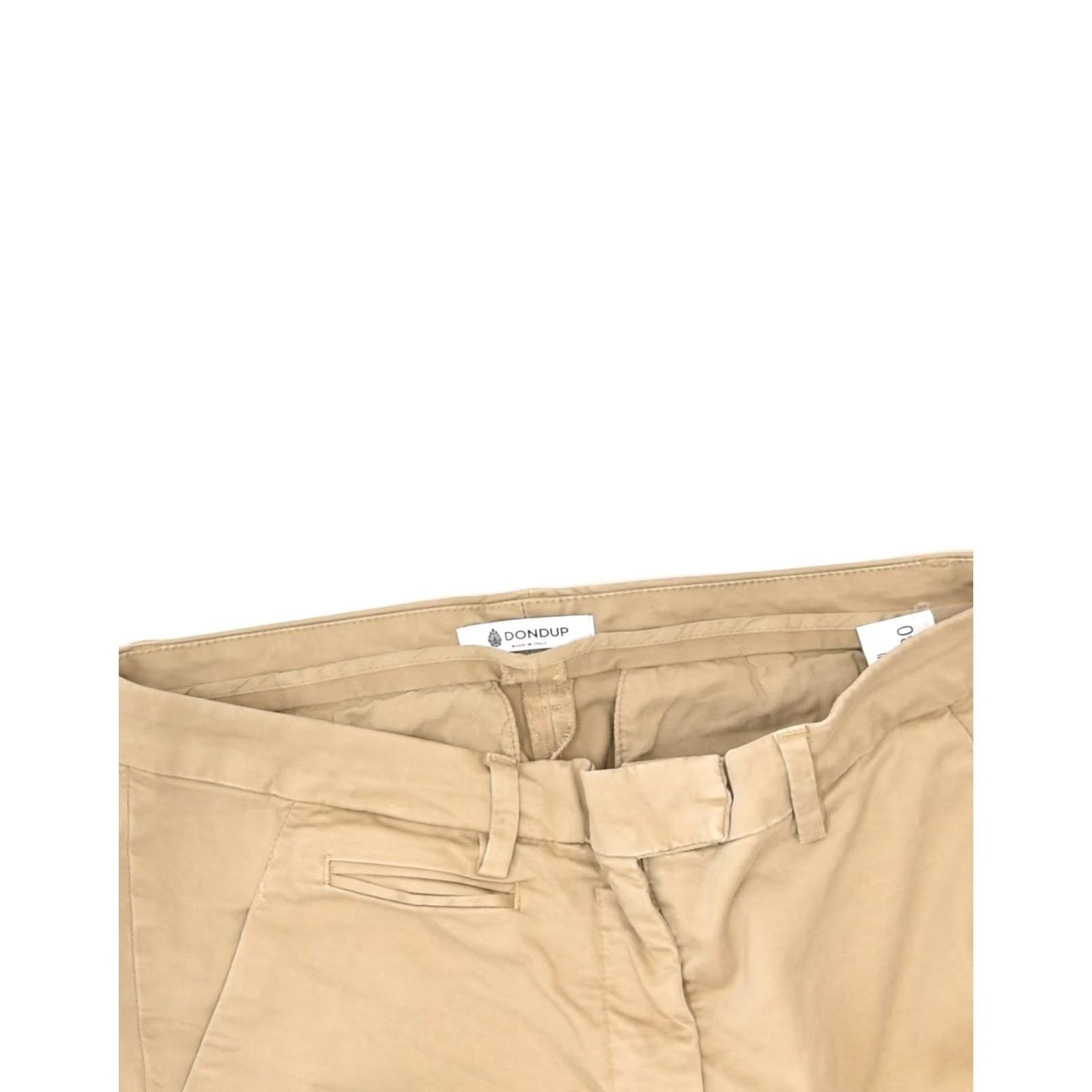 Dondup DONDUP Womens Slim Chino Trousers Beige Cotton W30 L28 Size 30" / US 8 / IT 44 - 4 Thumbnail