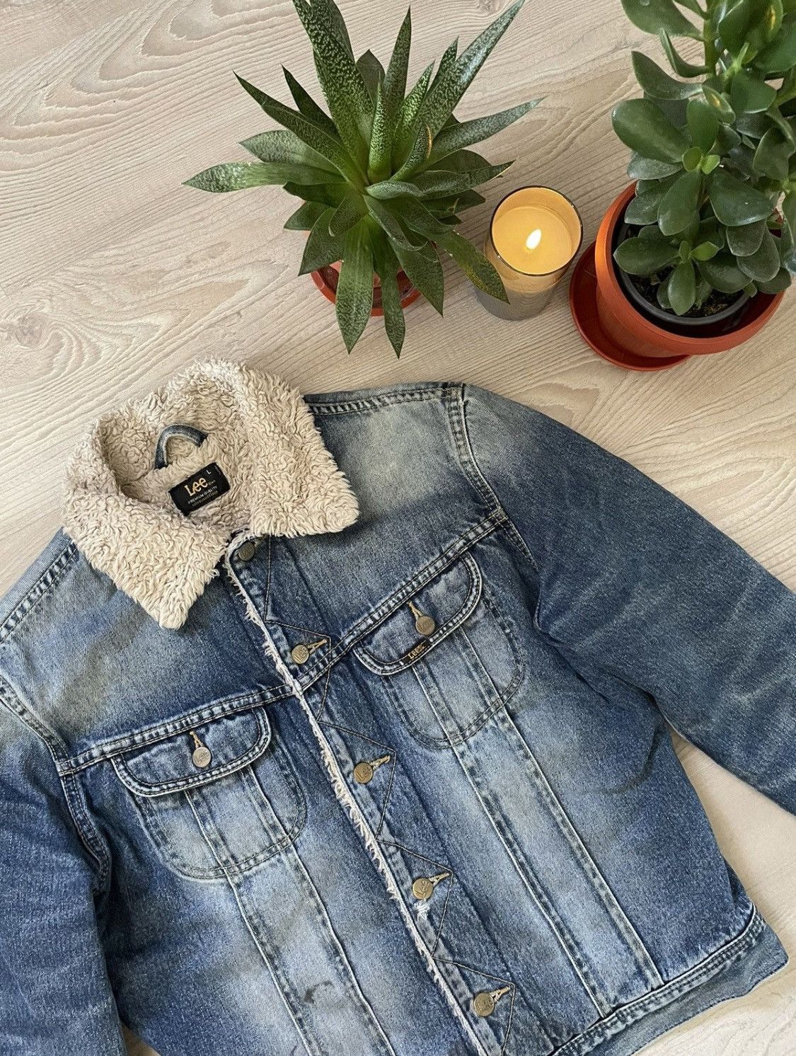 Lee × Vintage Lee Sherpa Lined Denim Vintage Jacket Size US L / EU 52-54 / 3 - 2 Thumbnail