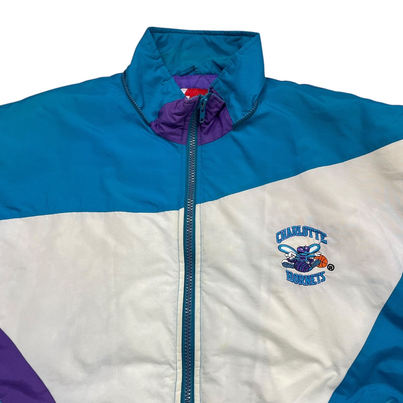 NBA VTG 90s CHARLOTTE HORNETS PRO PLAYER PUFFER JACKET SIZE L Size US L / EU 52-54 / 3 - 4 Thumbnail