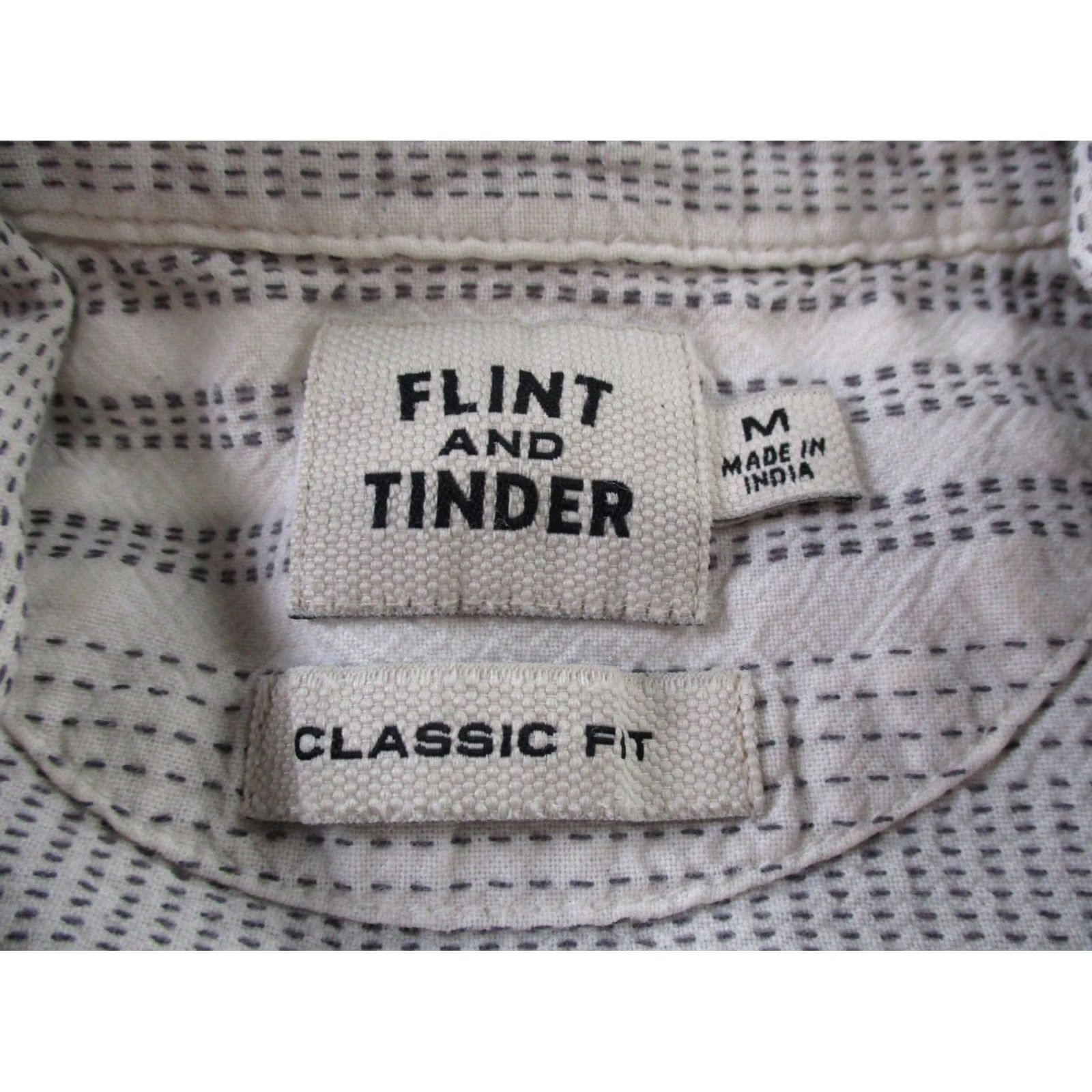 Flint And Tinder Flint and Tinder Shirt Men M White Striped Classic Button-Up Casual Golf Skinny? Size US M / EU 48-50 / 2 - 6 Thumbnail