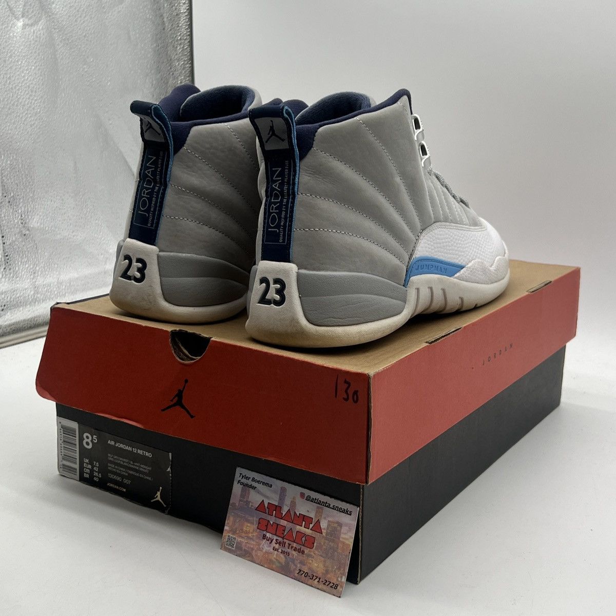 Jordan Brand Air Jordan 12 grey university blue Size US 8.5 / EU 41-42 - 5 Thumbnail