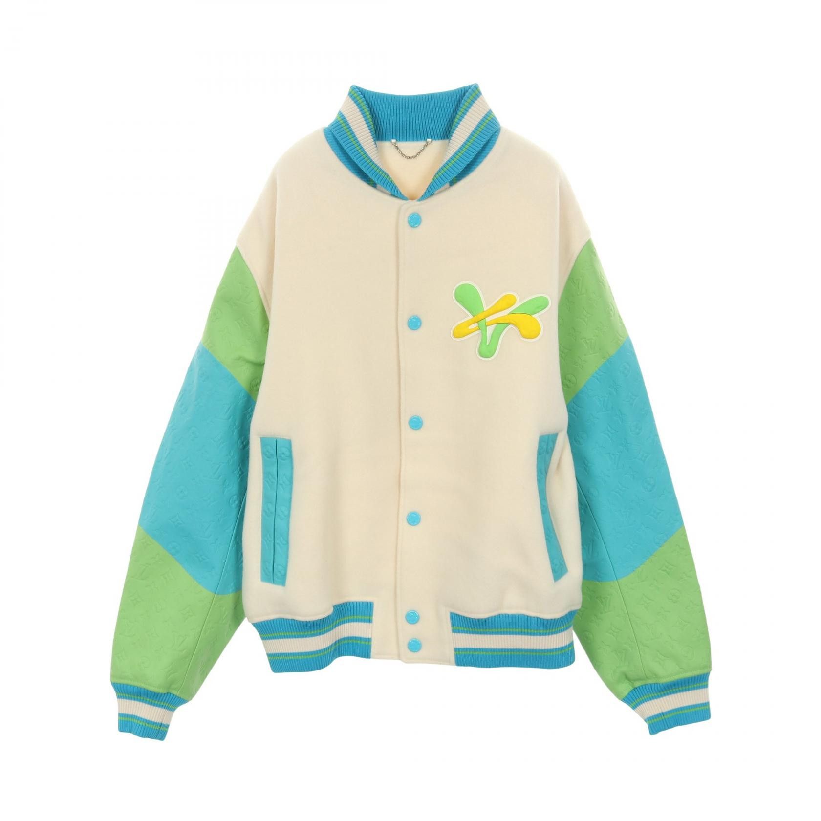 Louis Vuitton Louis Vuitton Louis Vuitton Rainbow Playground Varsity Jacket Wool Leather Jacket Leather Outerwear RM231YC8HOL63E DUTY FREE for USA Size ONE SIZE - 1 Thumbnail