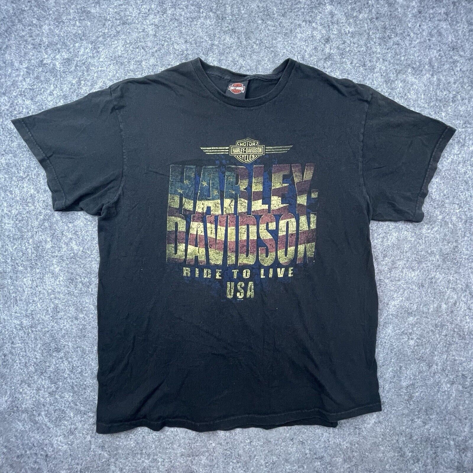 Harley Davidson Harley Davidson Shirt XL Ride To Live USA Flag California Size US XL / EU 56 / 4 - 1 Thumbnail