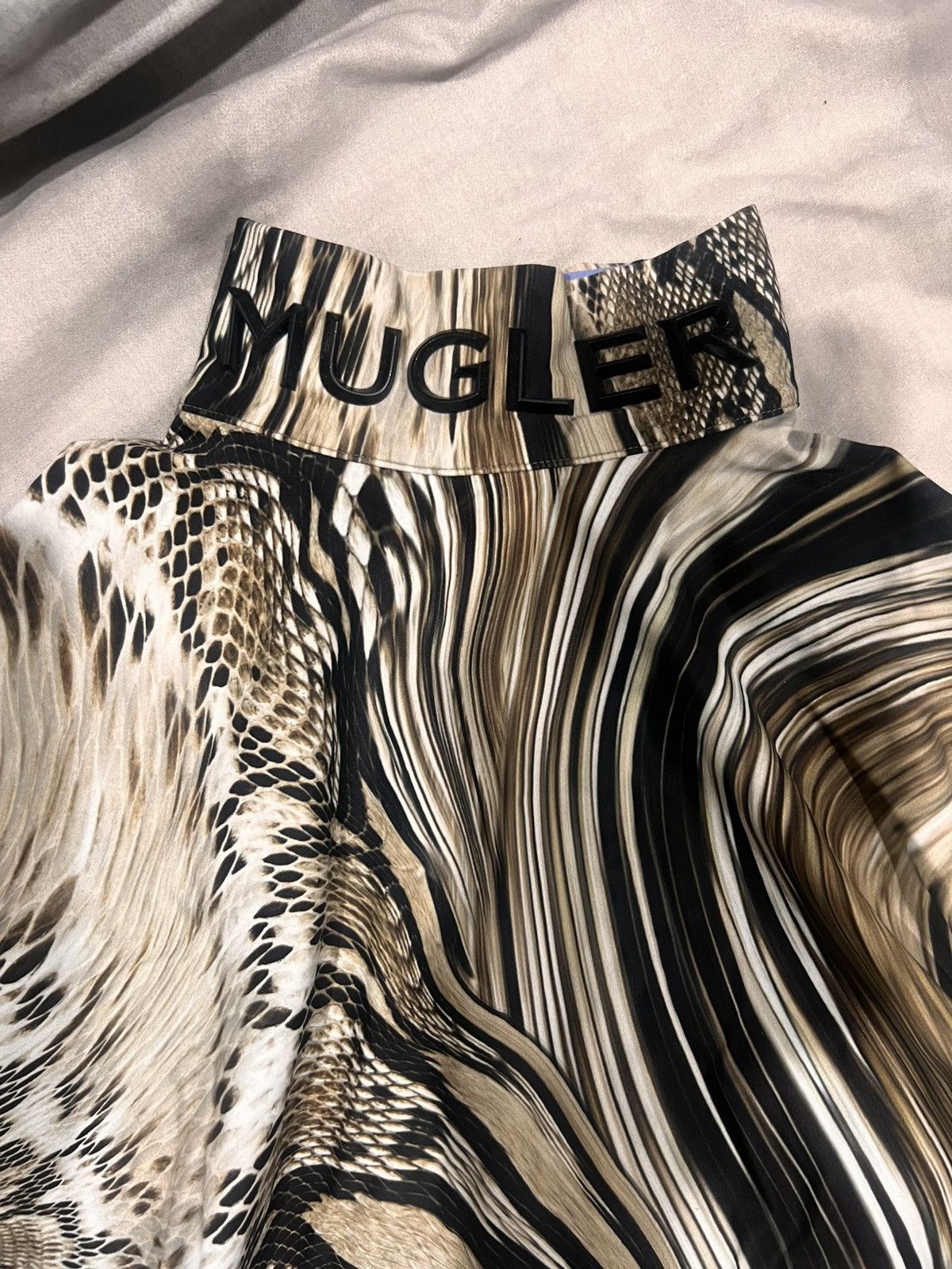 Mugler Snake printed high neck logo bodysuit - Mugler Size L / US 10 / IT 46 - 1 Thumbnail