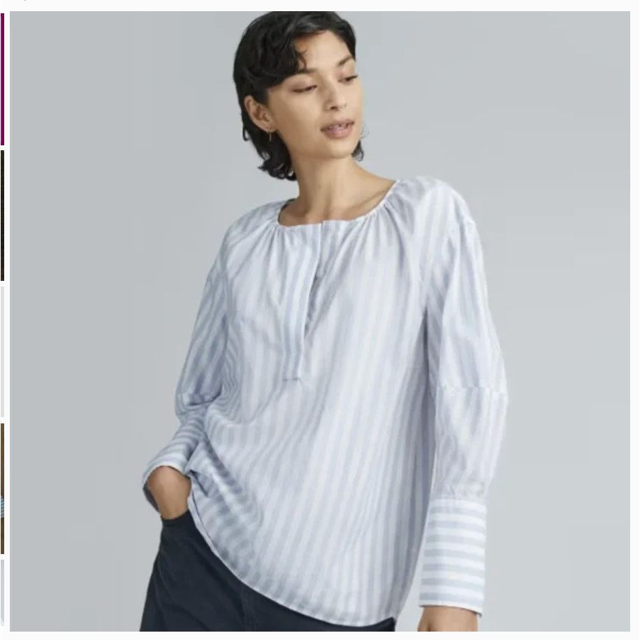 Everlane Everlane The Silky Cotton Balloon Sleeve Top Blue Size M / US 6-8 / IT 42-44 - 12 Thumbnail