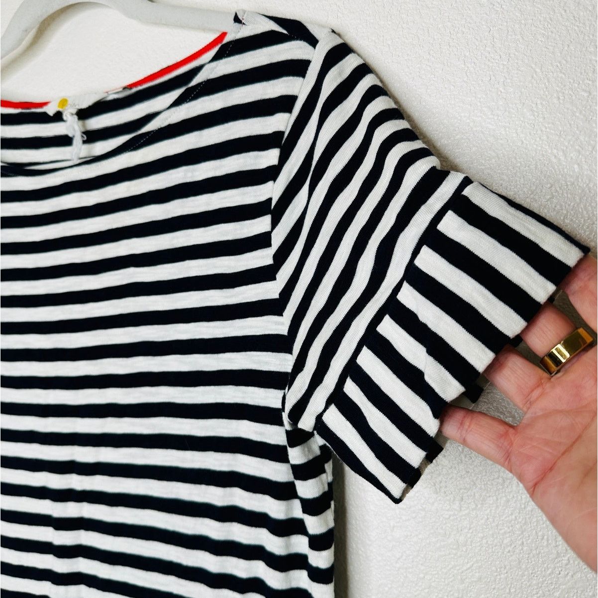 Boden Boden Ivory & Black Stripe Short Sleeve T-Shirt Dress 6 L Size M / US 6-8 / IT 42-44 - 5 Thumbnail