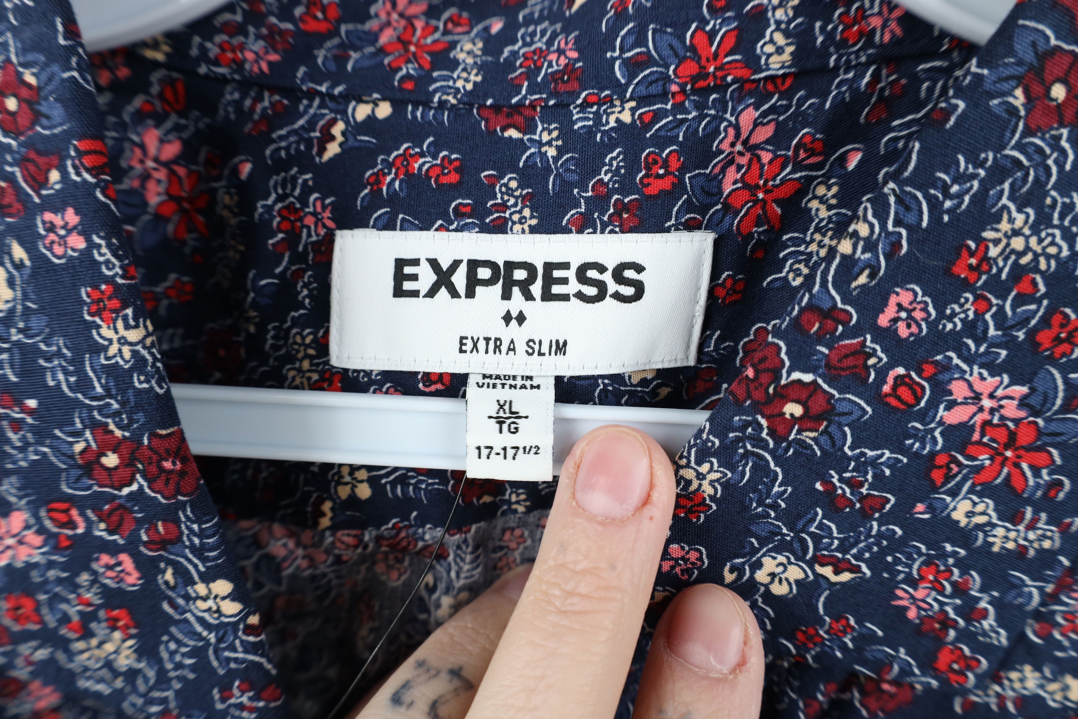 Express New Express Fit Flower Floral All Over Print Button Shirt Size US XL / EU 56 / 4 - 6 Thumbnail