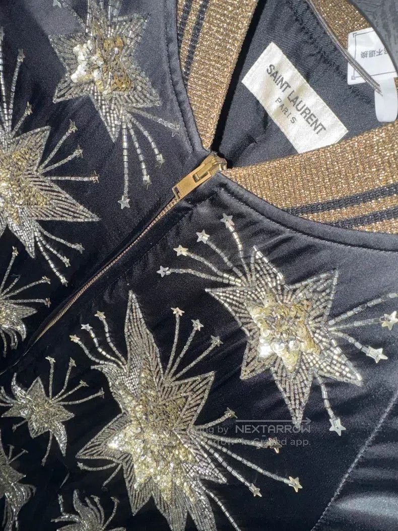 Saint Laurent Paris Saint Laurent Paris Black Sequin Beaded Embroidered Jacket Size US S / EU 44-46 / 1 - 6 Thumbnail