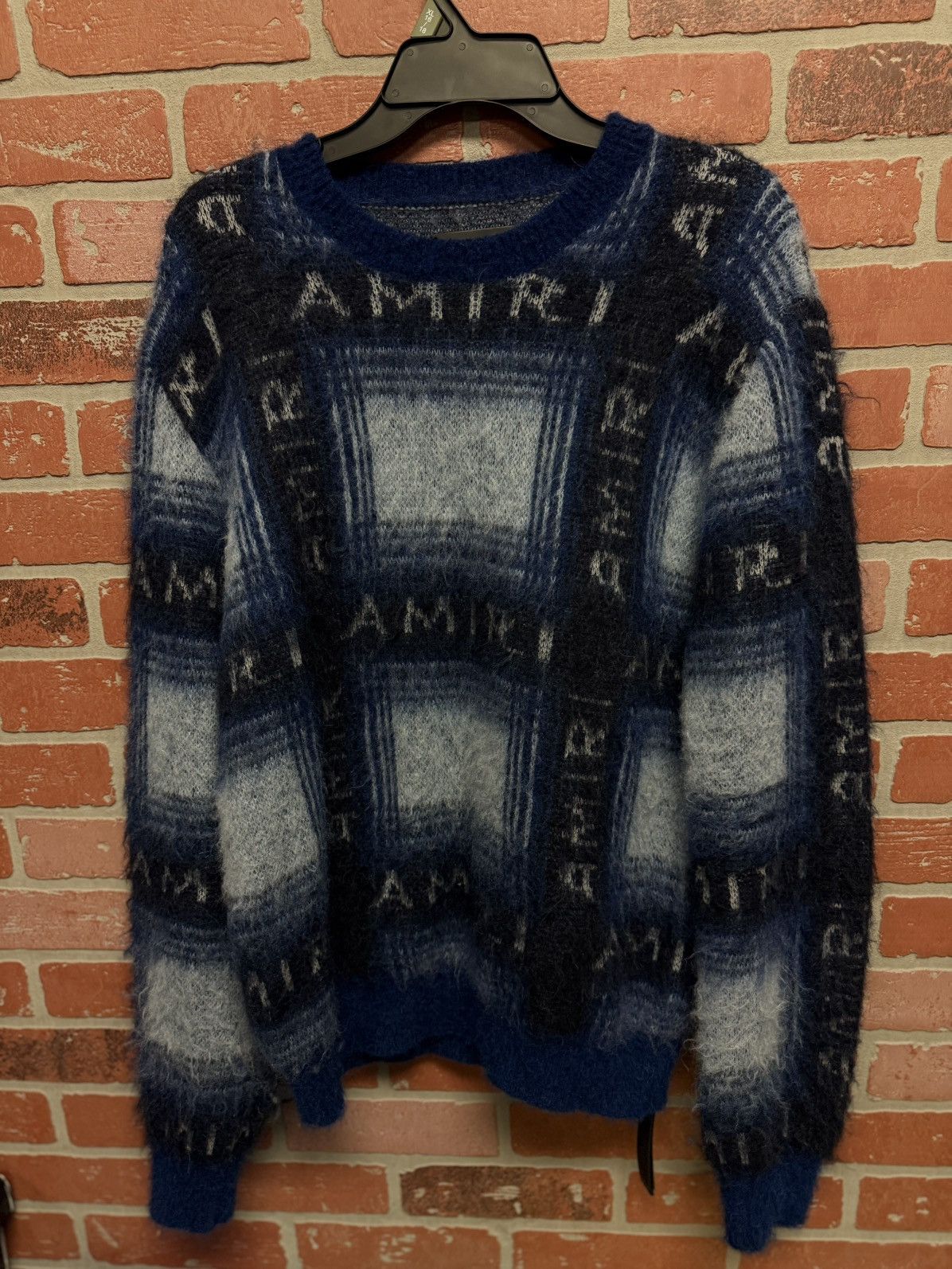Amiri Amiri BRUSHED MOHAIR PLAID CREW Size M Clean 🧼 Size US M / EU 48-50 / 2 - 3 Thumbnail