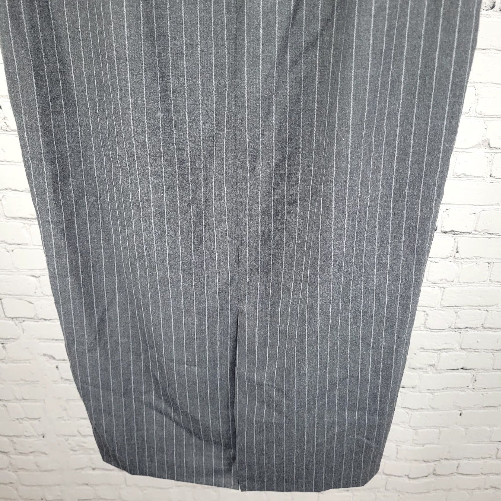 Vintage VTG NWT Laura Scott Gunmetal Grey Wool Blend Pinstriped Lined Skirt Size 6P Size 28" / US 6 / IT 42 - 7 Thumbnail