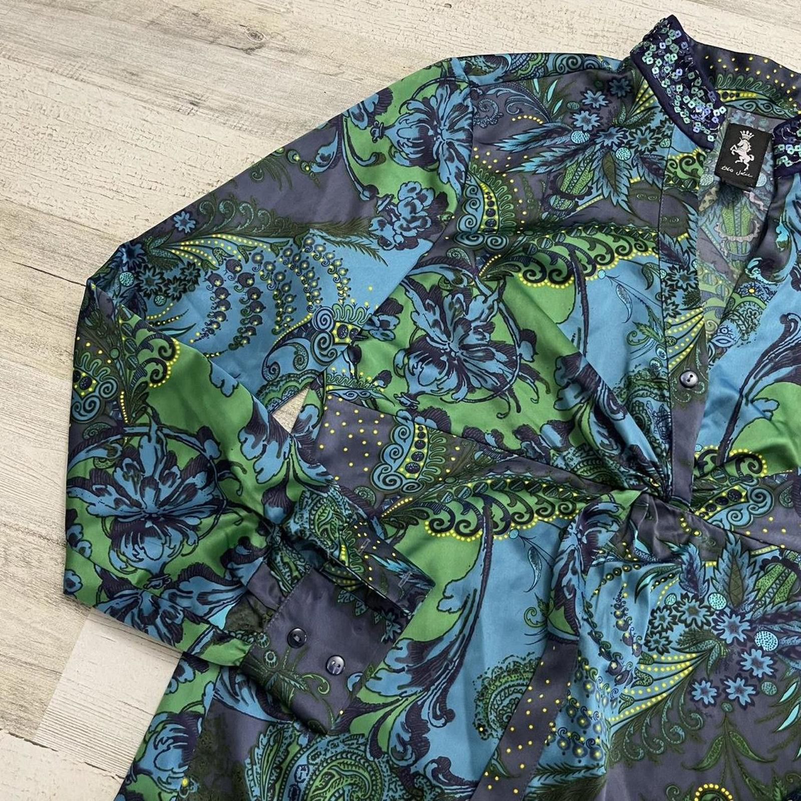 Designer Women's Multi and Blue Blous Size M / US 6-8 / IT 42-44 - 2 Thumbnail