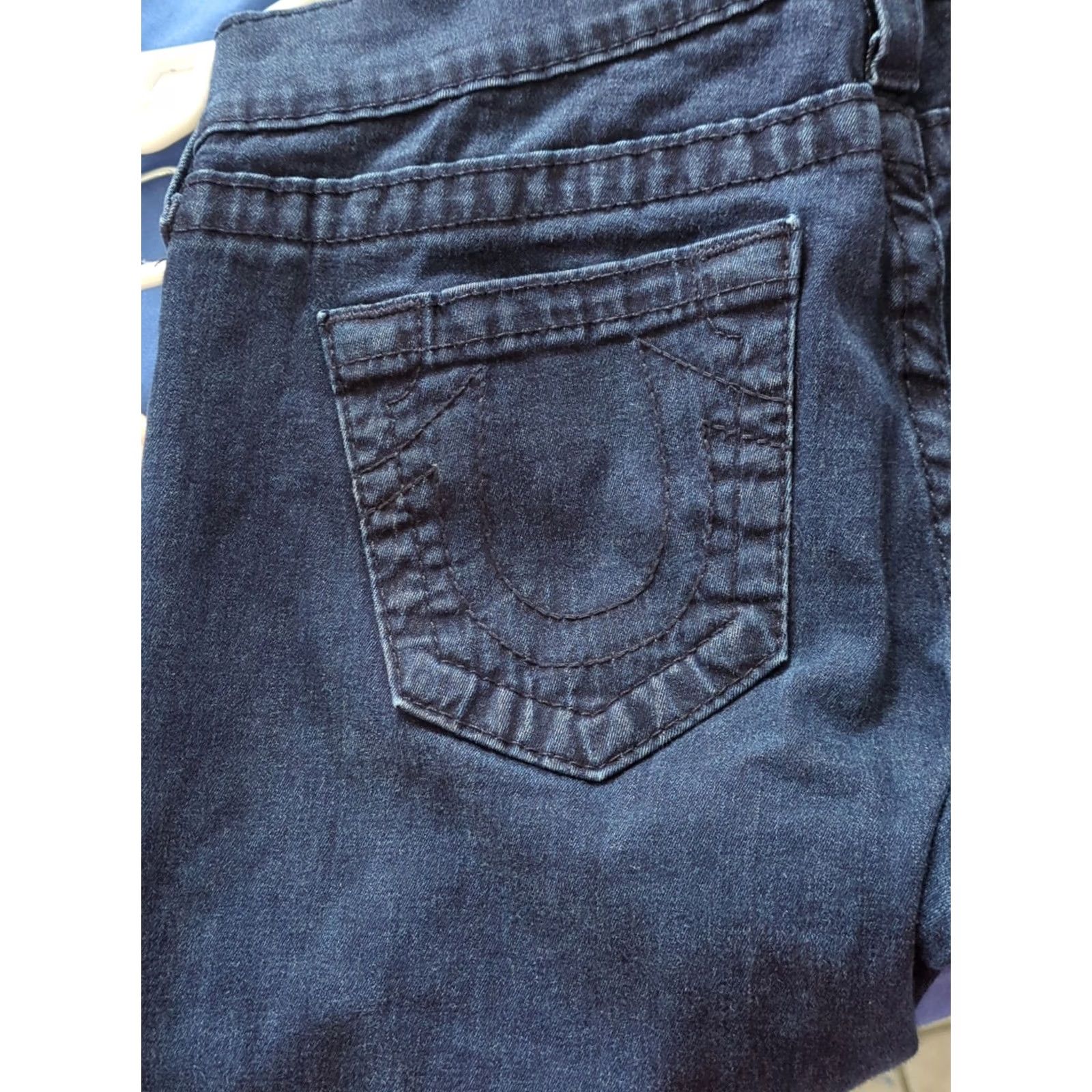 True Religion True Religion Jeans Women Dark Wash Skinny 28 Blue Denim Zip Button Inseam 29 Waist 14 Medium Womens Size 28" / US 6 / IT 42 - 5 Thumbnail