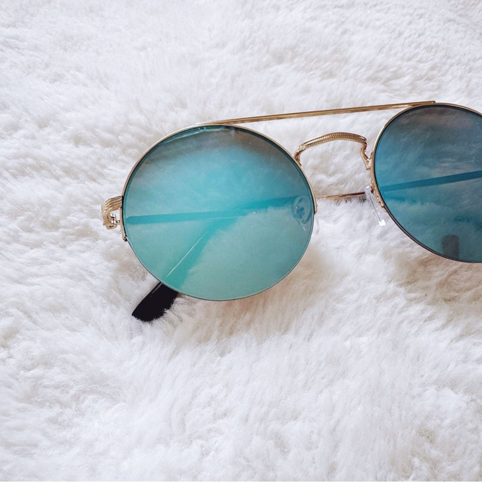 Other Carly Mirrored Blue Chic Round Sunglasses Size ONE SIZE - 2 Thumbnail