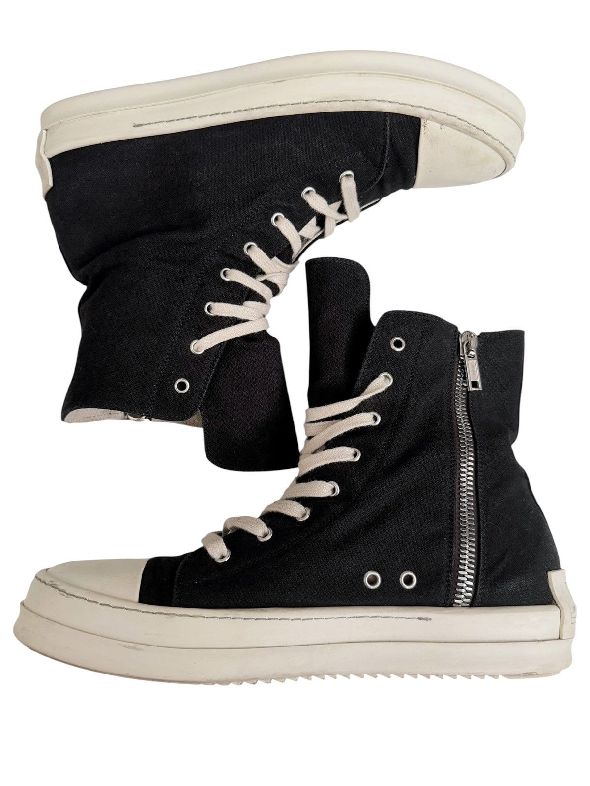 Rick Owens Black High Canvas Ramones Size US 11 / EU 44 - 2 Thumbnail