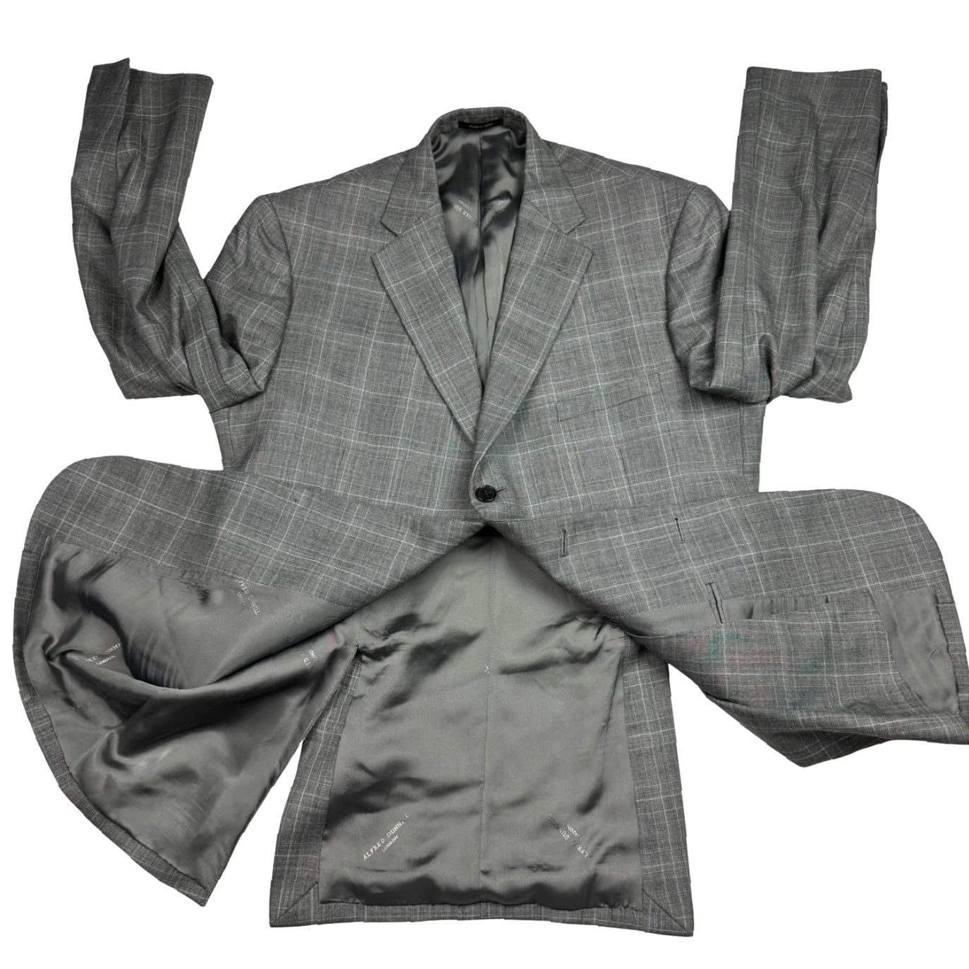 Vintage Afred Dunhill Men's Wool 3-Button Blazer Gray Japan 42R Mens Size 42R - 3 Thumbnail