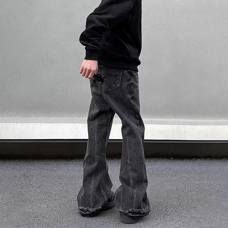 Designer × Japanese Brand × Jean Loose Straight-leg Flared Black Jeans Size 28 Size US 34 / EU 50 - 1 Thumbnail