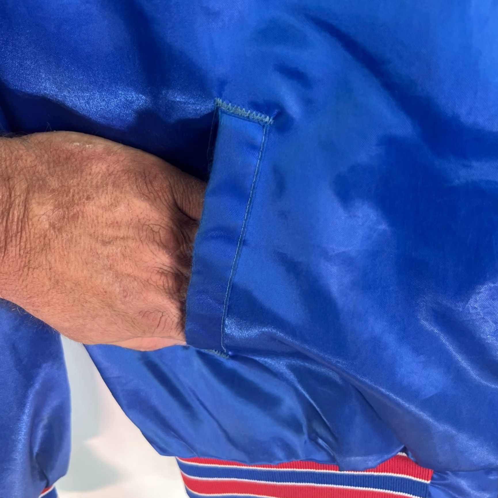 Vintage VINTAGE Swingster USA Jacket Bomber Jacket Men XL Blue Satin US Olympics 90s Theme Sportswear Size US XL / EU 56 / 4 - 5 Thumbnail