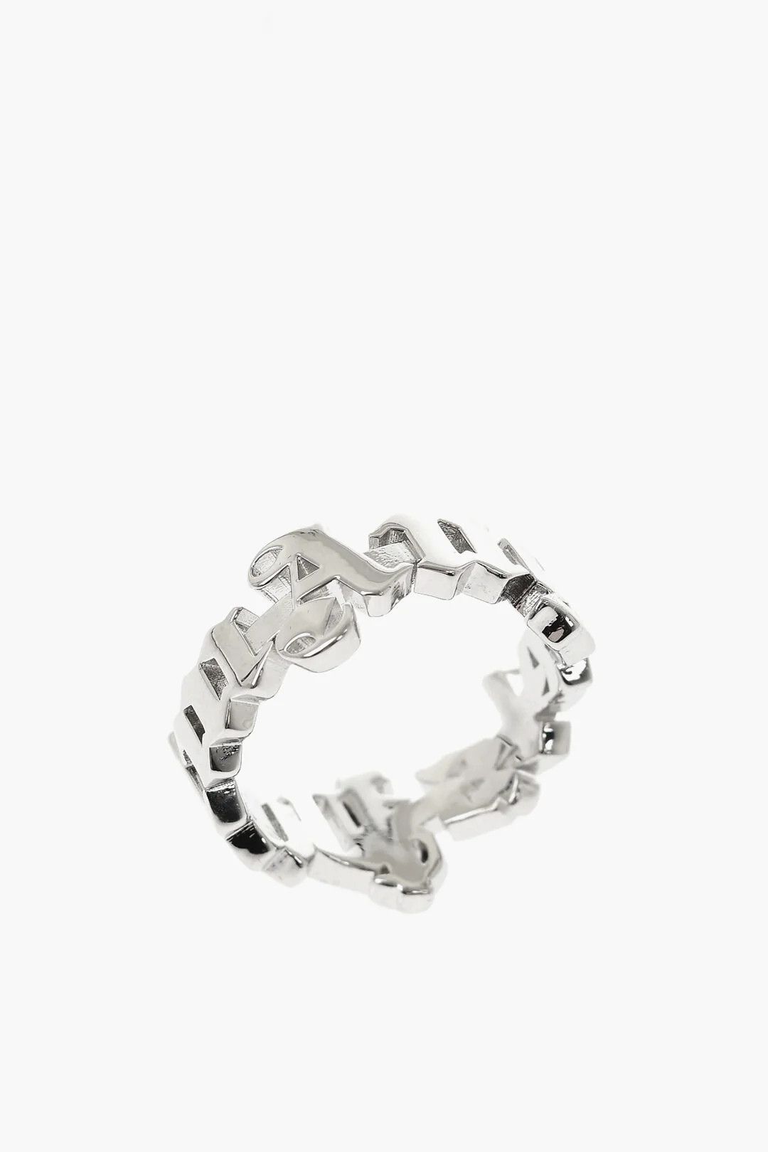 Palm Angels og1mm0326 Size: 60 / Silver-Effect Logo Ring in Sliver Size ONE SIZE - 1 Thumbnail