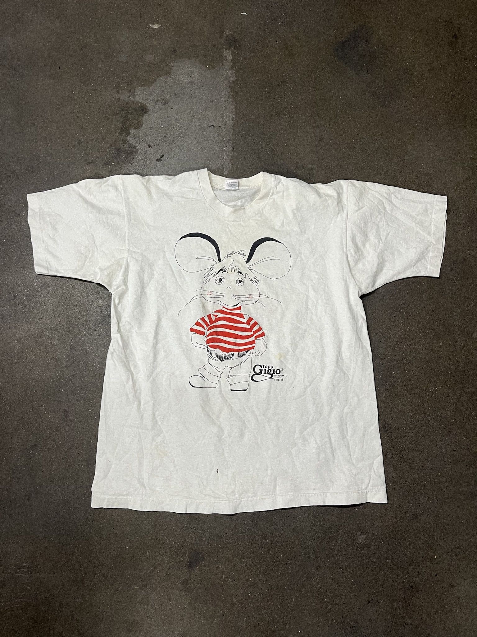 Vintage 1990s Topo Gigio Single Stitch Italian Television Tee Shirt Size XL