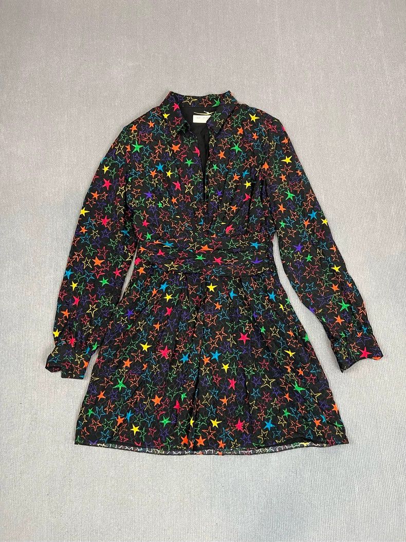 Yves Saint Laurent YSL Silk Star Print Dress - dmc Size M / US 6-8 / IT 42-44 - 1 Thumbnail