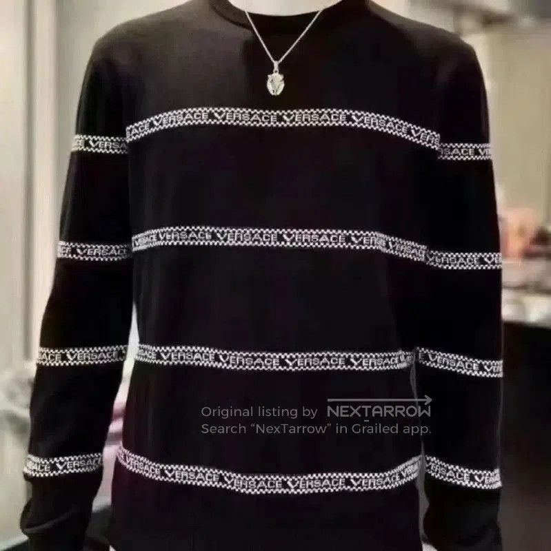 Versace Versace Black Striped Long Sleeve Sweater . Size US XXL / EU 58 / 5 - 7 Thumbnail