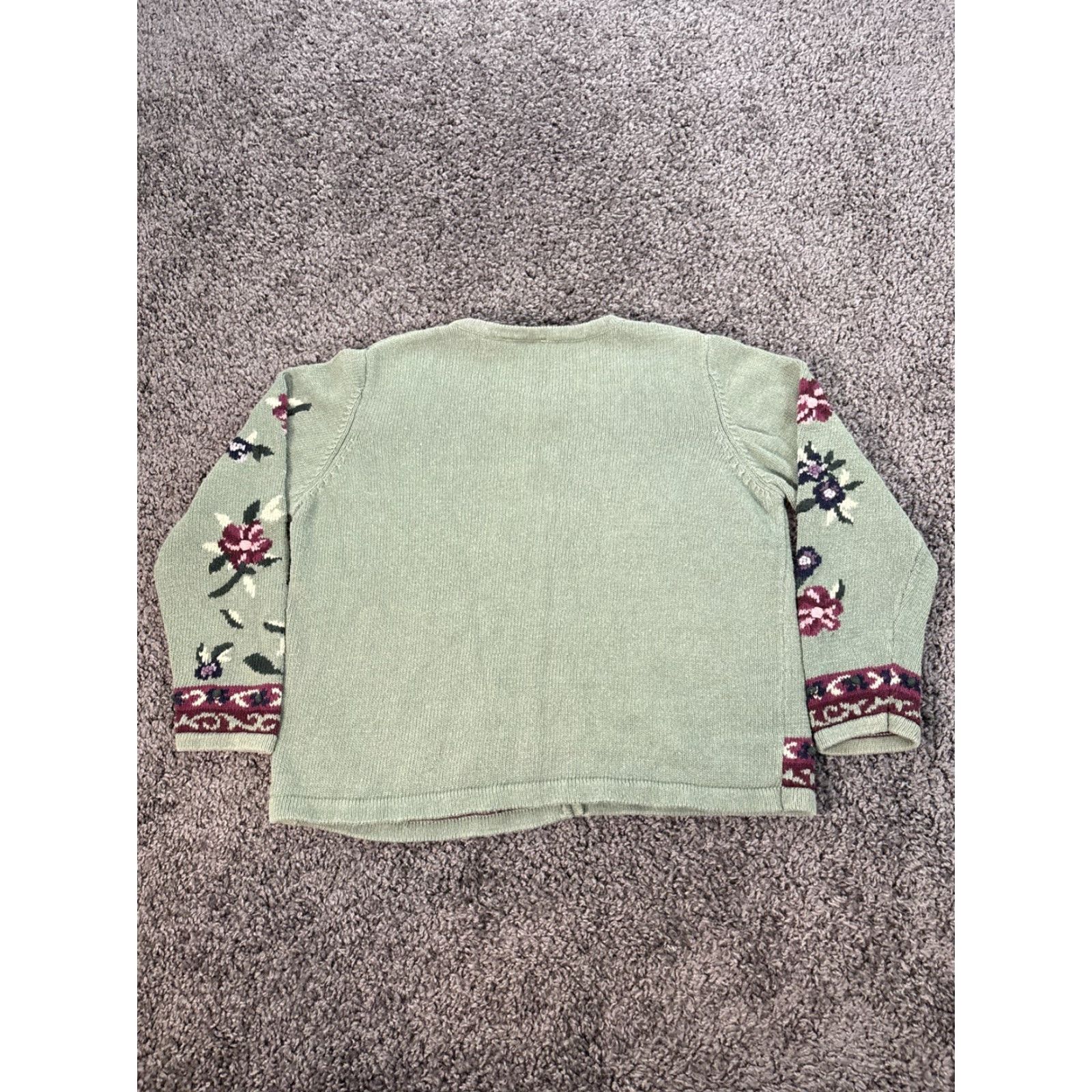 Vintage VINTAGE Fashion Bug Cardigan Sweater Womens Large Green Floral Embroidered 90s Size L / US 10 / IT 46 - 5 Thumbnail