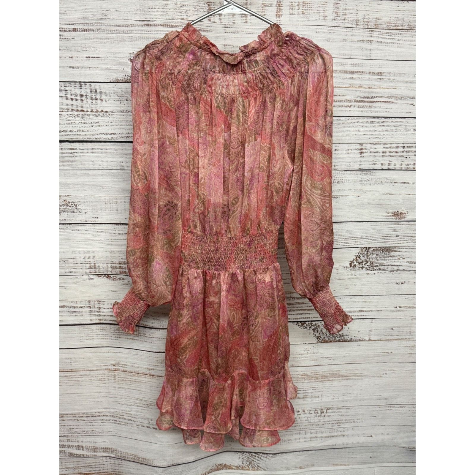 MISA Los Angeles MISA Solange Chiffon Mini Dress Romantic Rose Python Ruffle Size XS / US 0-2 / IT 36-38 - 8 Thumbnail