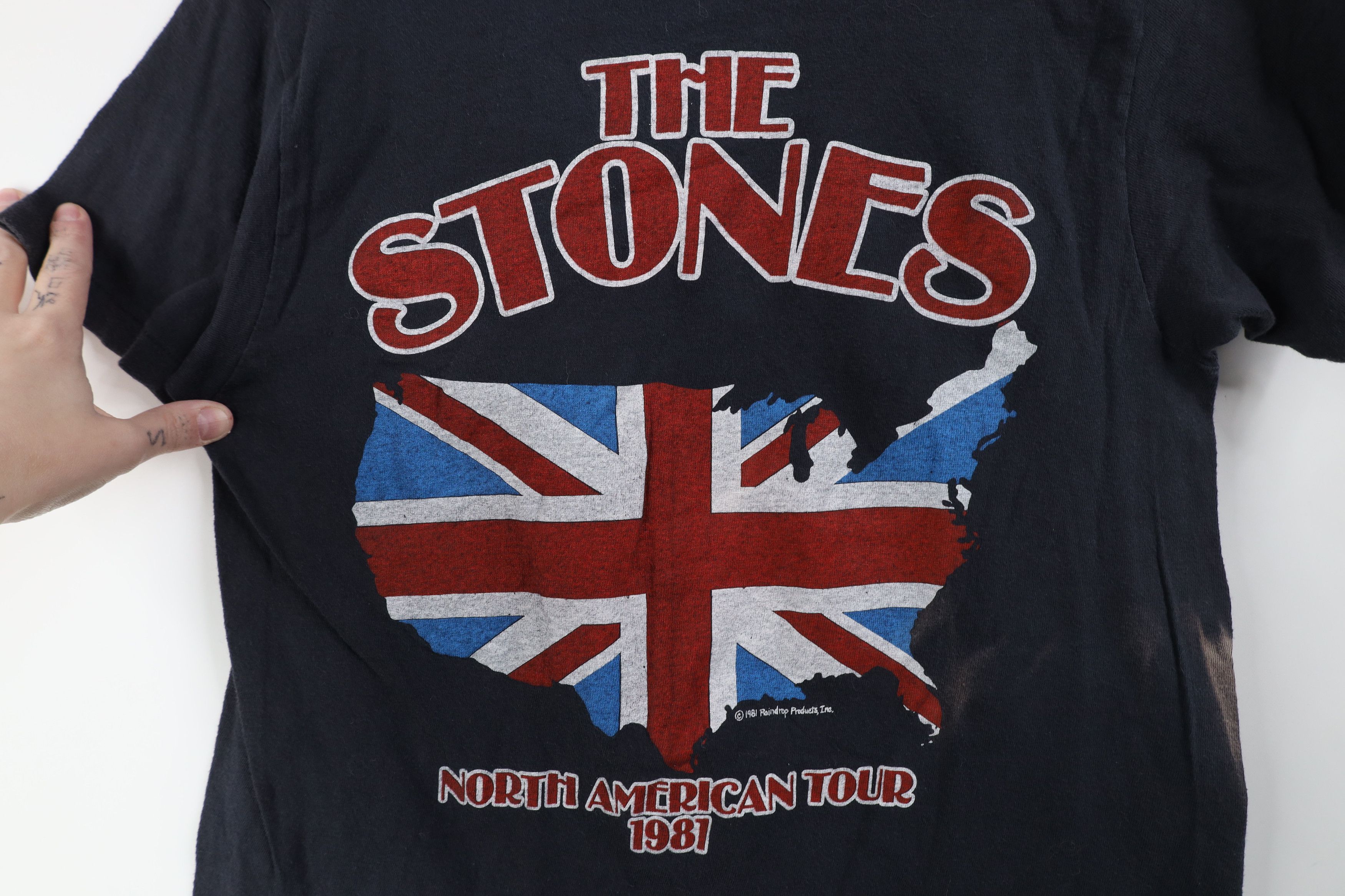 Vintage Vintage 80s American Tour The Rolling Stones Band T-Shirt Size US M / EU 48-50 / 2 - 12 Thumbnail