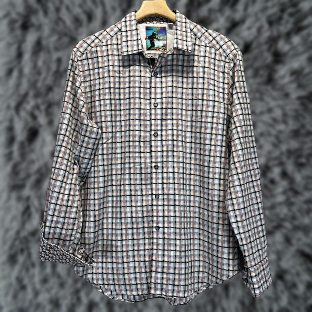 Robert Graham Robert Graham Plaid Button Up Shirt Mens Large Skull Flip Cuff Multicolor Cotton Size US L / EU 52-54 / 3 - 1 Thumbnail
