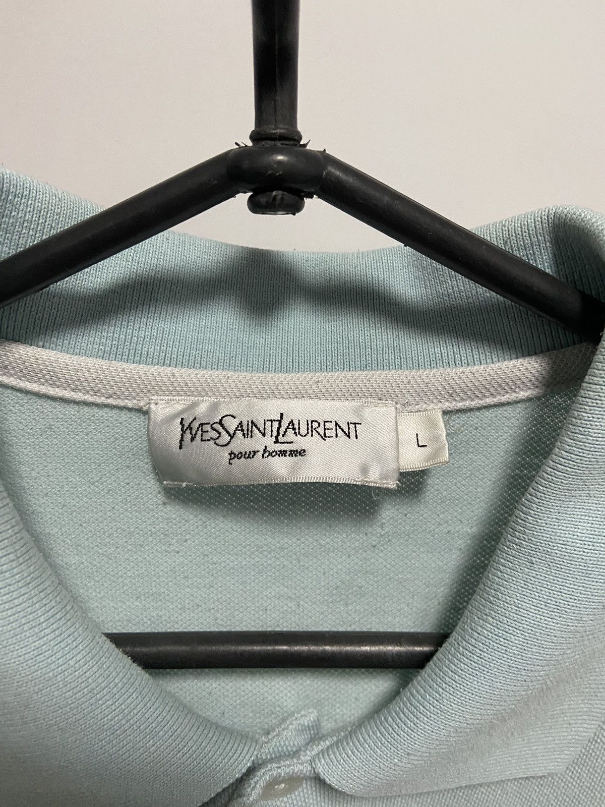 Vintage × Yves Saint Laurent Yves Saint Laurent Vintage polo stripes big logo t shirt Size US L / EU 52-54 / 3 - 4 Thumbnail