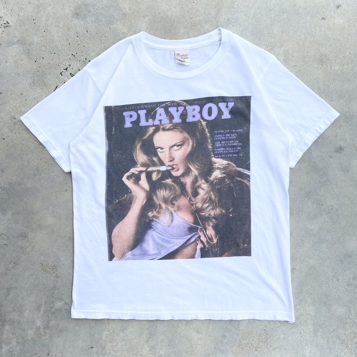 cheap buy with free shipping Playboy Actress Cindy Crawford Magazine  T-Shirt | www.fcbsudan.com