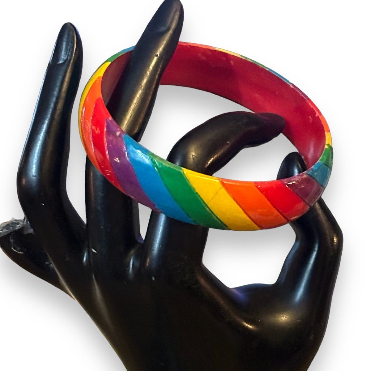 Vintage Vintage wooden rainbow bangle bracelet Size ONE SIZE - 2 Thumbnail