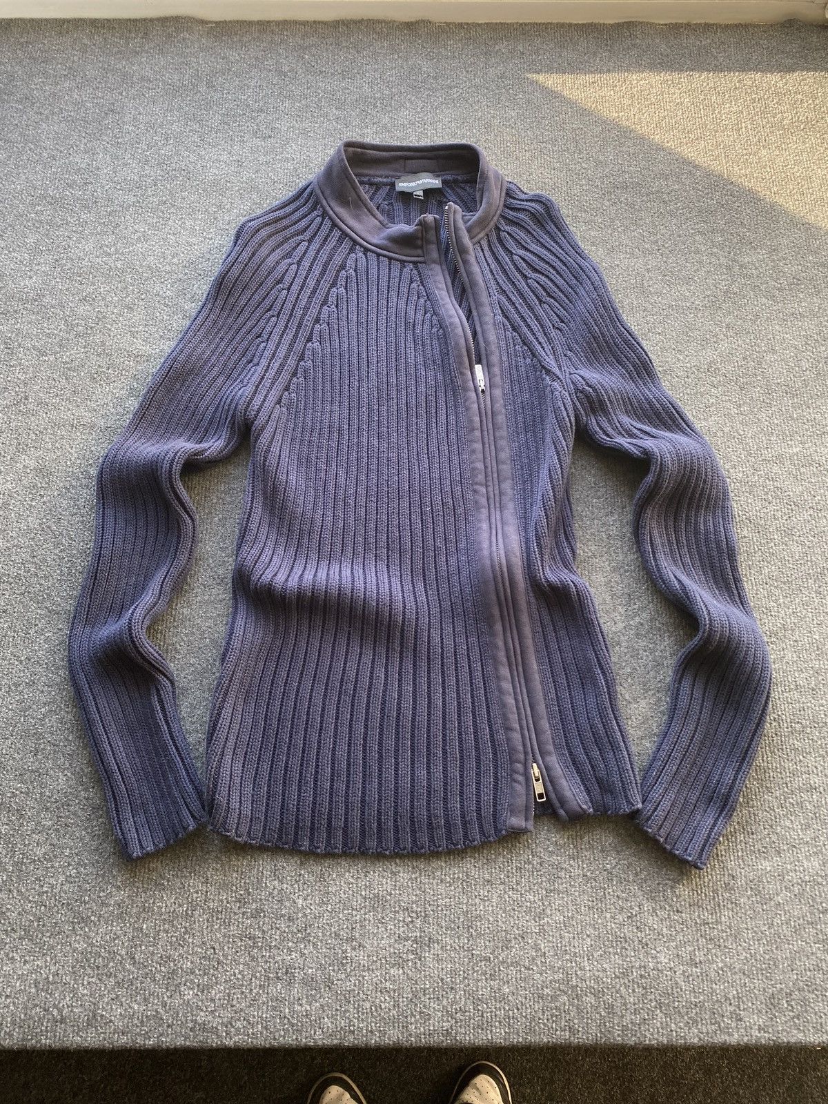 Emporio Armani 🔥Emporio Armani asymmetrical gothic blue sweater designer Size US L / EU 52-54 / 3 - 1 Thumbnail