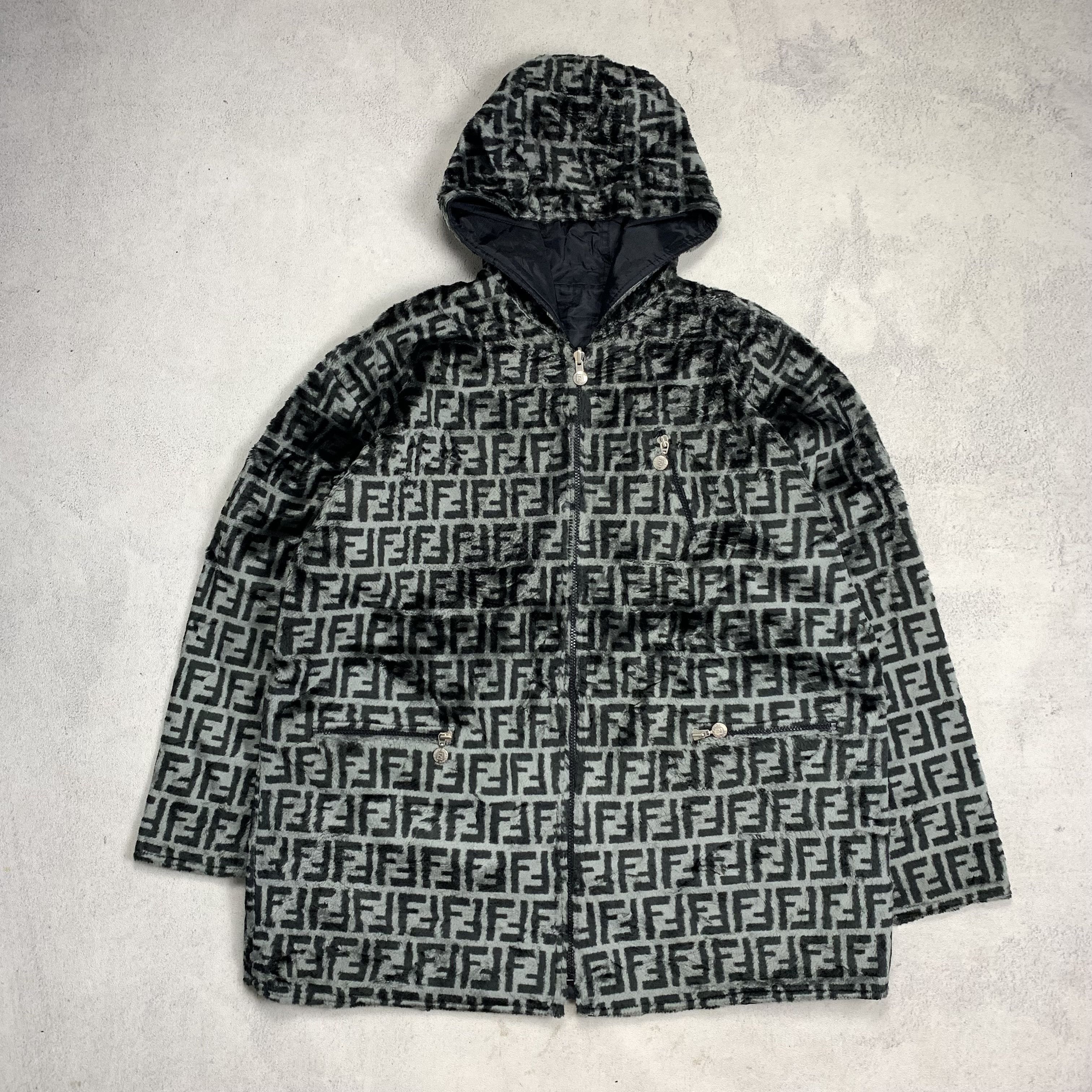 ジャケット 'Fendi Stamp 1925' anorak Fendi Fendi Monogram Italy Jean 1925 Roma Reversible Jacket