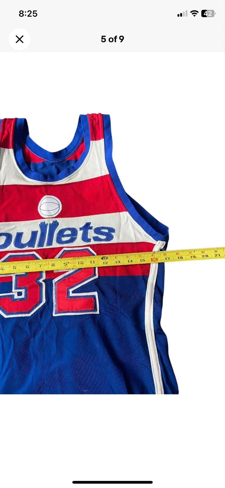 Wilson Washington Bullets Draft 1981 #32 Wilson Jersey tank top Size US L / EU 52-54 / 3 - 5 Thumbnail
