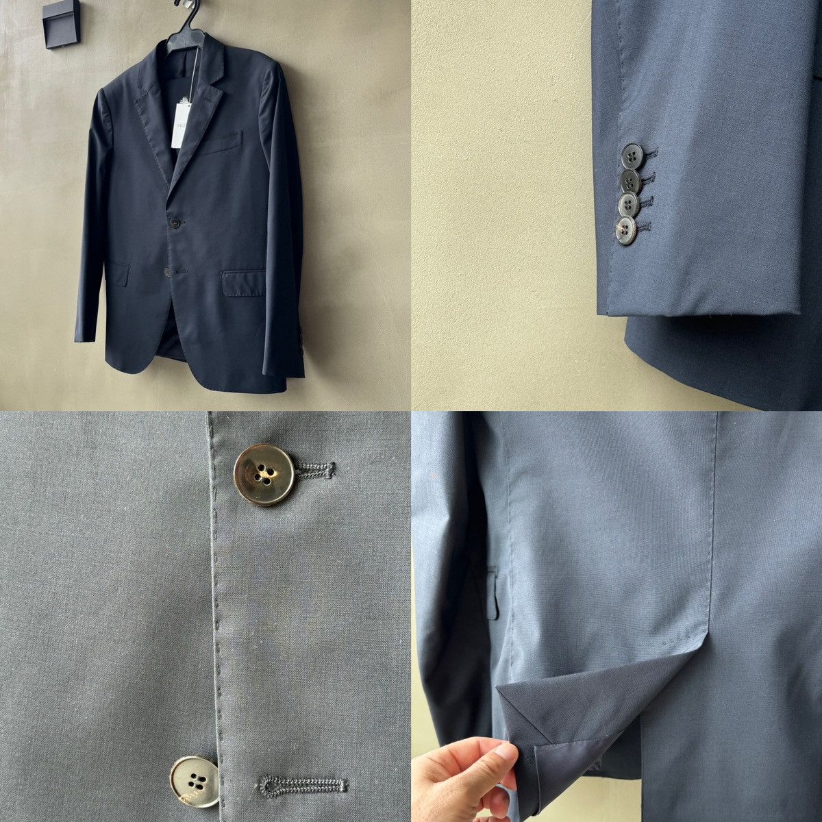 Valentino Valentino France Made in ITALY Men Tailor Fit Dark Navy Suit Size 44S - 3 Thumbnail