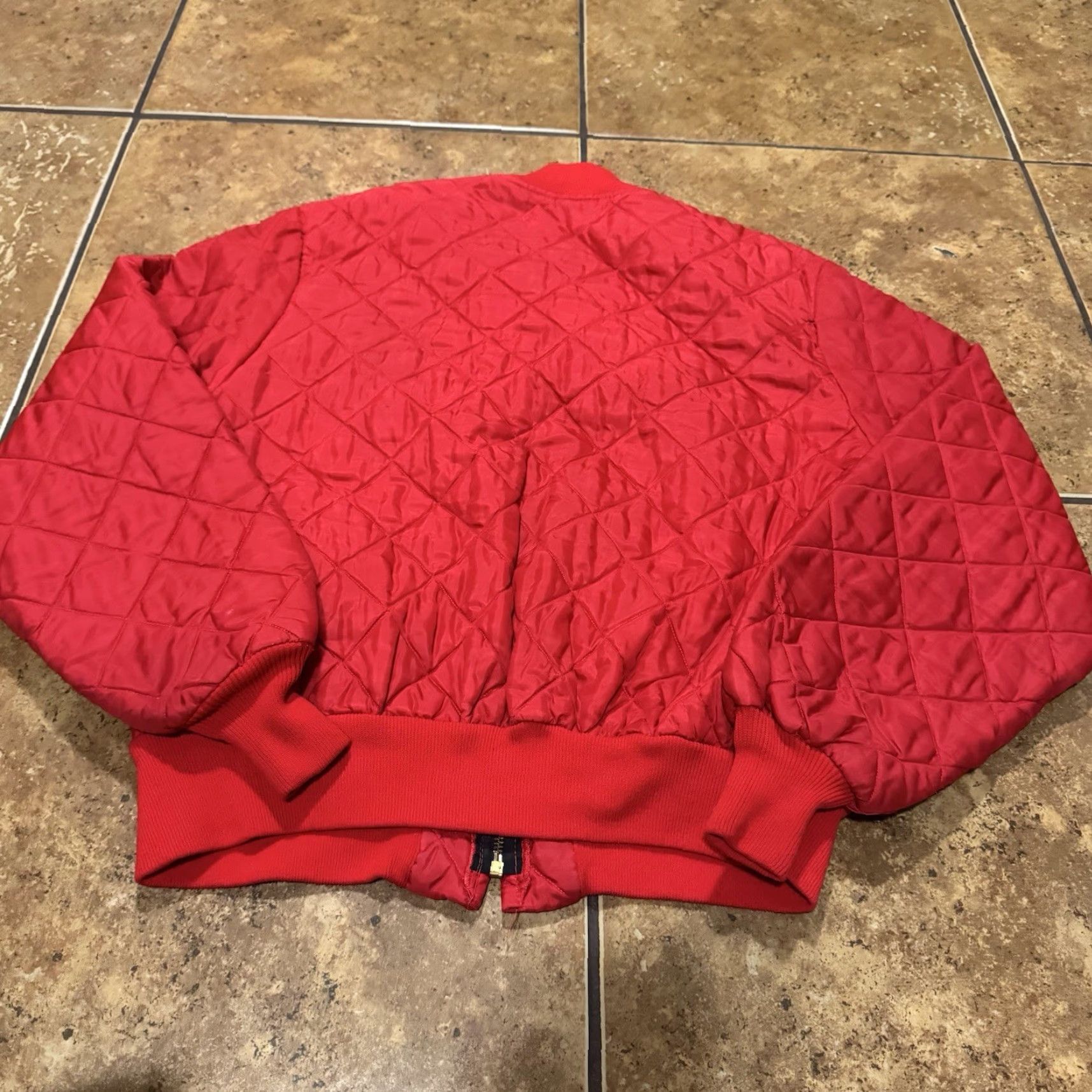 Vintage Vtg 1950’s Quilted Jacket Red Size Large Dupont Dacron Bomber 60s Man Jacket Quilted Red L Dupont Dacron Bomber 1950s Size US L / EU 52-54 / 3 - 3 Thumbnail