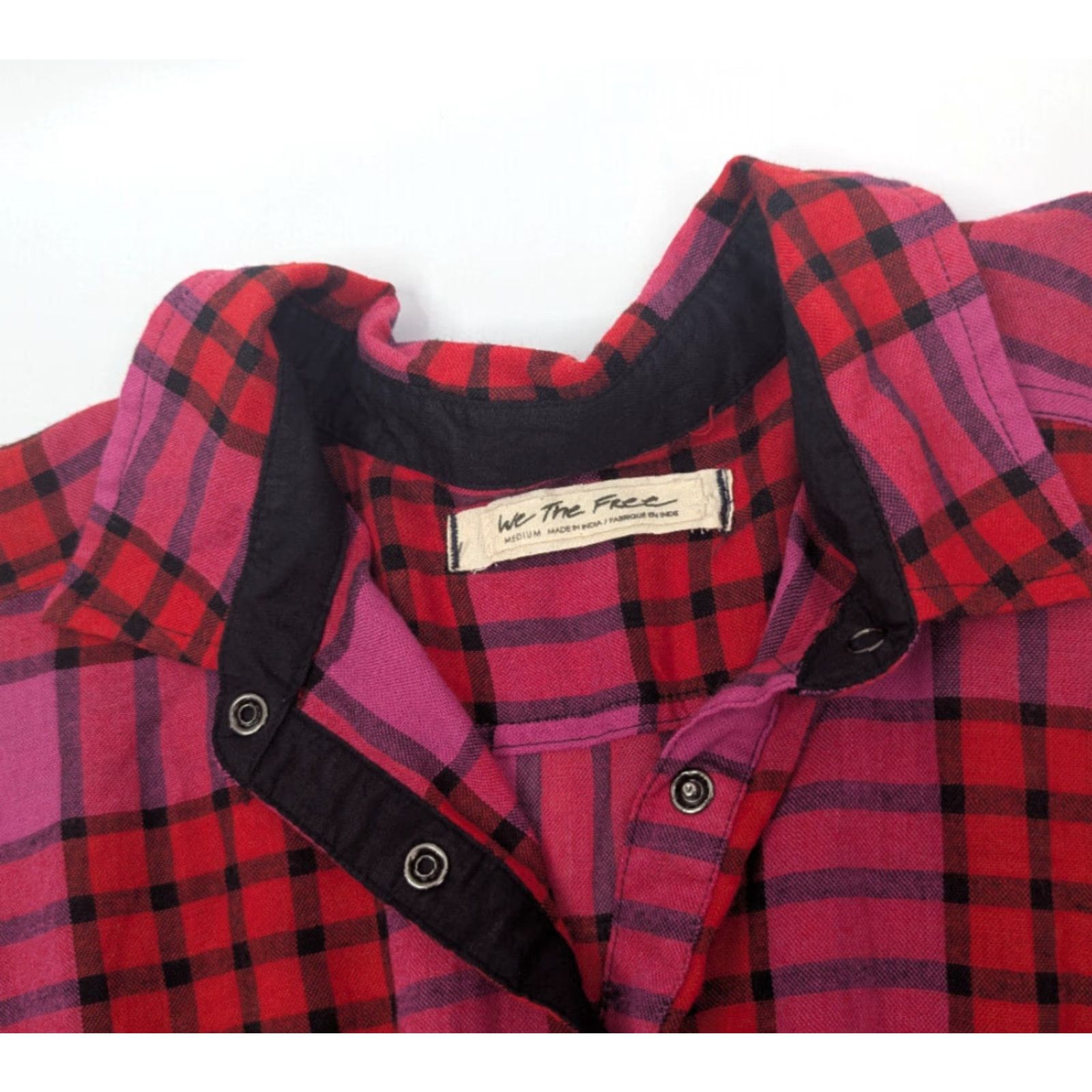 Free People Free People Women's Pacific Dawn Drawstring Plaid Red Combo Shirt M Size M / US 6-8 / IT 42-44 - 6 Thumbnail
