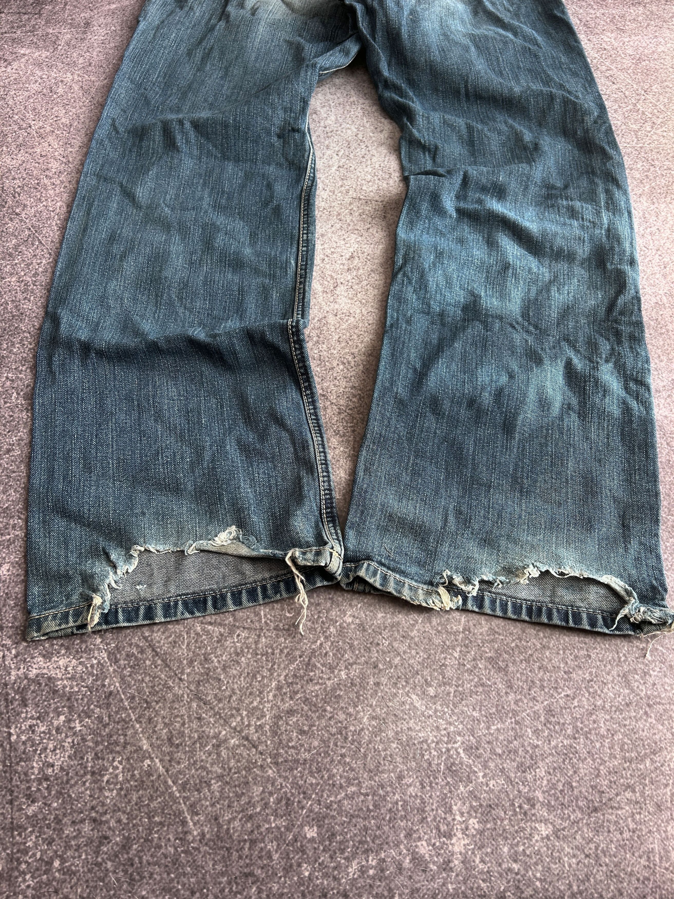 Vintage VTG Baggy Rap SK8 JNCO Balenci Style Washed Jeans Y2K Size US 32 / EU 48 - 4 Thumbnail