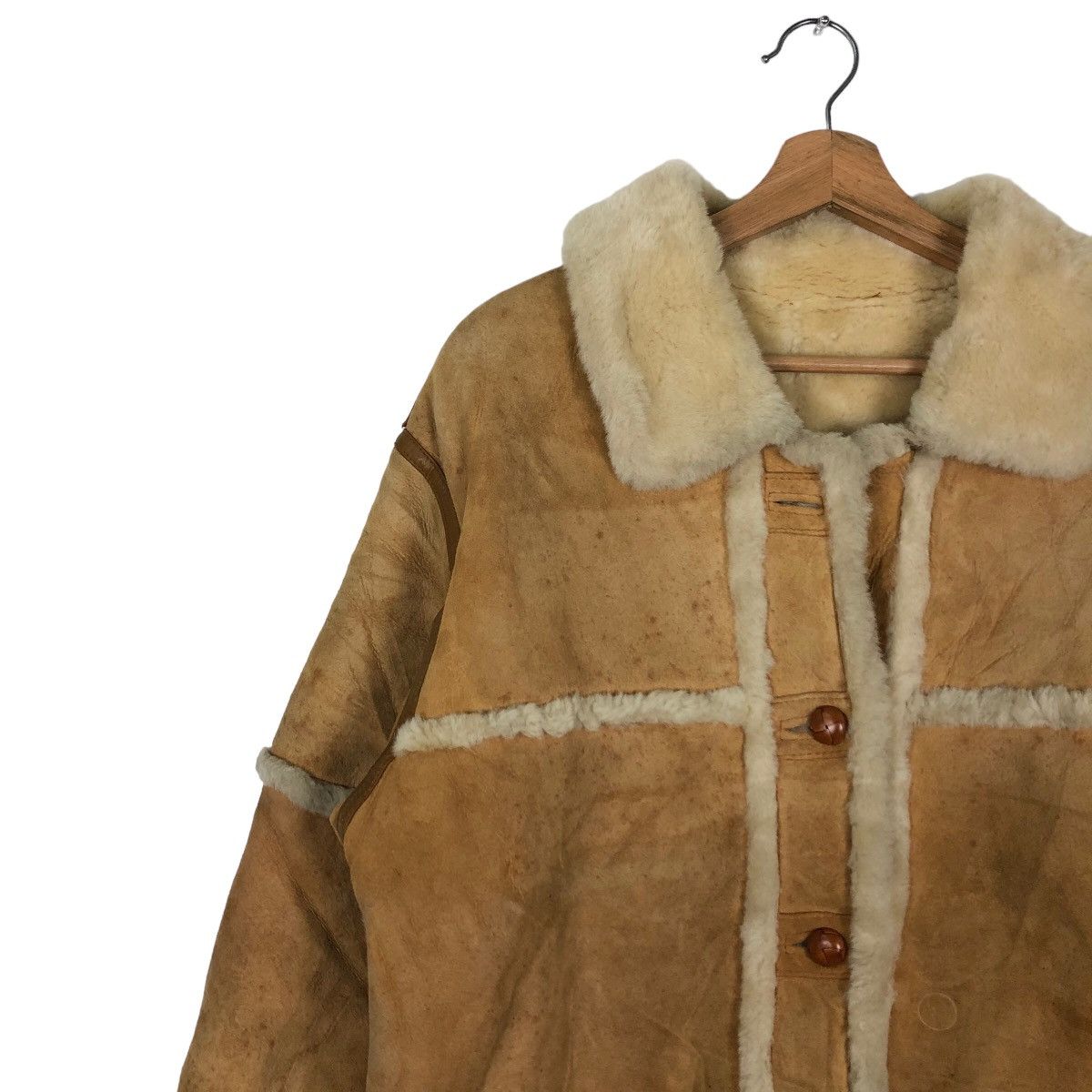 PPFM 🔥90’s Suede Sherpa Shearling PPFM Mink Fur Jacket Size US M / EU 48-50 / 2 - 7 Thumbnail