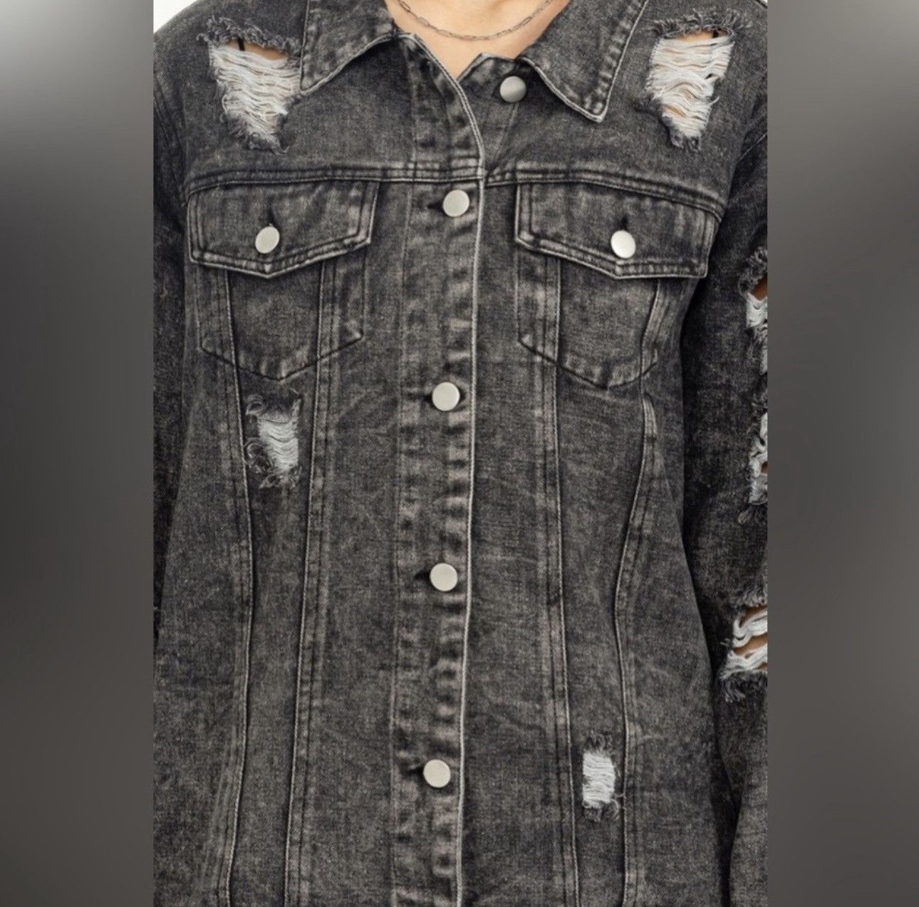 Other Hyfve Black Distress Grunge Acid Washed Denim Jacket Jacket Size S / US 4 / IT 40 - 6 Thumbnail